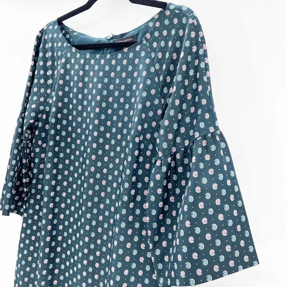 Banana Republic Women's Blue Patterned Quarter Sleeve Shift Dress Size M - Picture 3 of 7